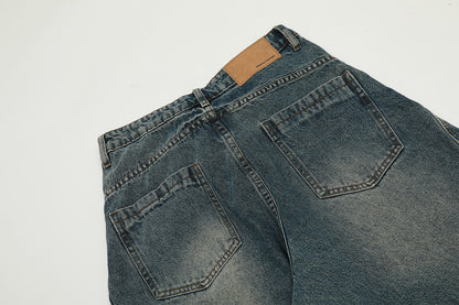 Washed Curve Wide Leg Denim Jeans WN16167