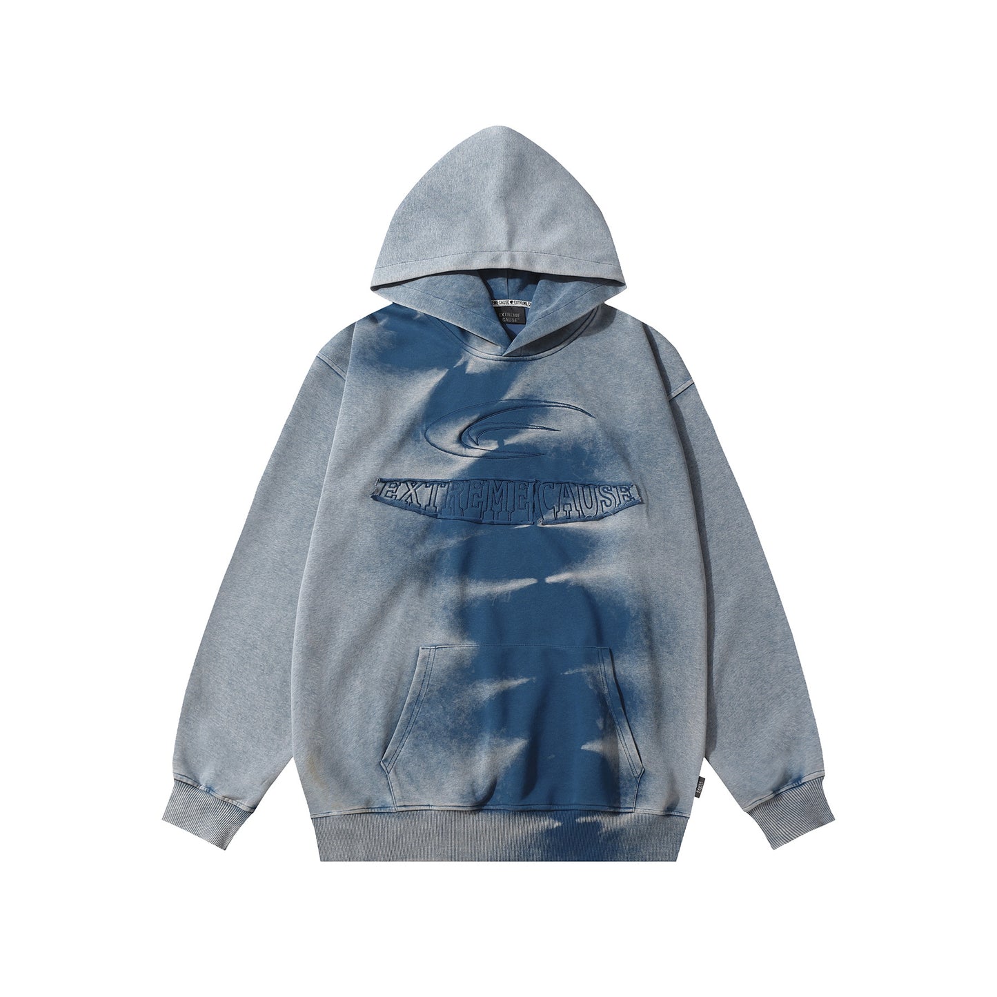 Washed Tie-Dye Patchwork Pullover Hoodie WN16182