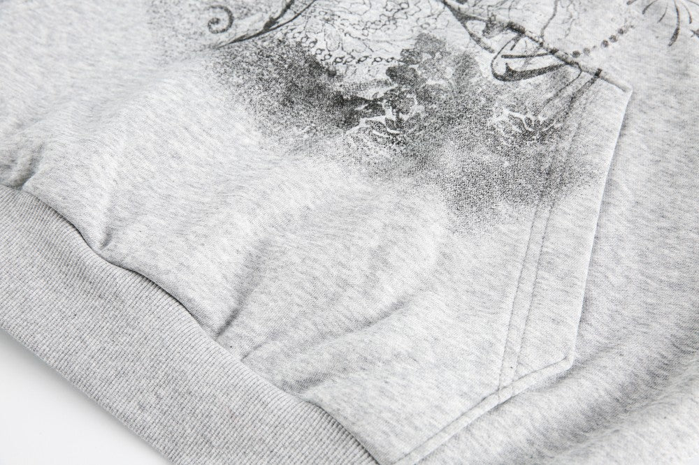 Graphic Print Pullover Hoodie WN27856