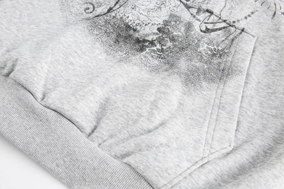 Graphic Print Pullover Hoodie WN27856
