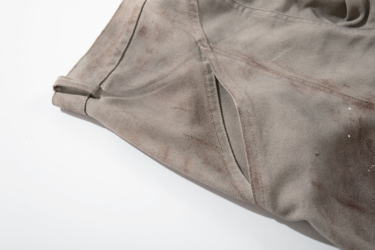 Washed Paint Studs Detail Wide Leg Pants WN25436