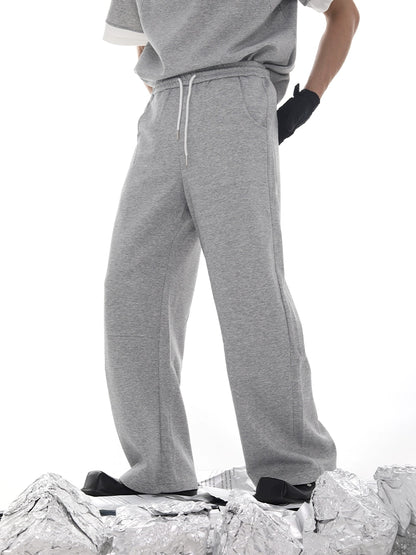 Half Zipper Stand Neck Shoulder-Pad Short Sleeve T-Shirt & Sweatpants Setup WN18620