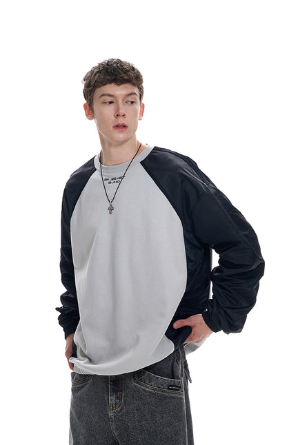 Oversize Sleeve Docking Raglan Sweatshirt WN9771