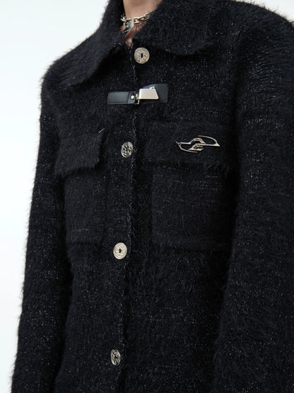 Oversize Fake Fur Knit Heavyweight Jacket WN9867