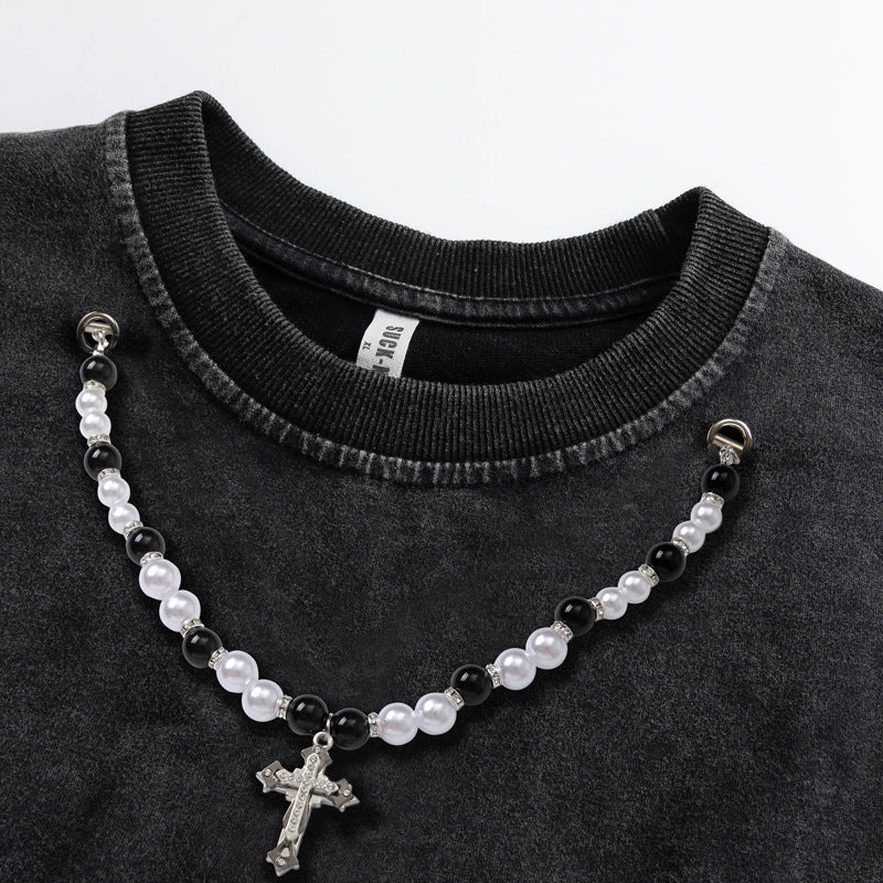 Oversize Damage Straight Long Sleeve T-Shirt WN16489