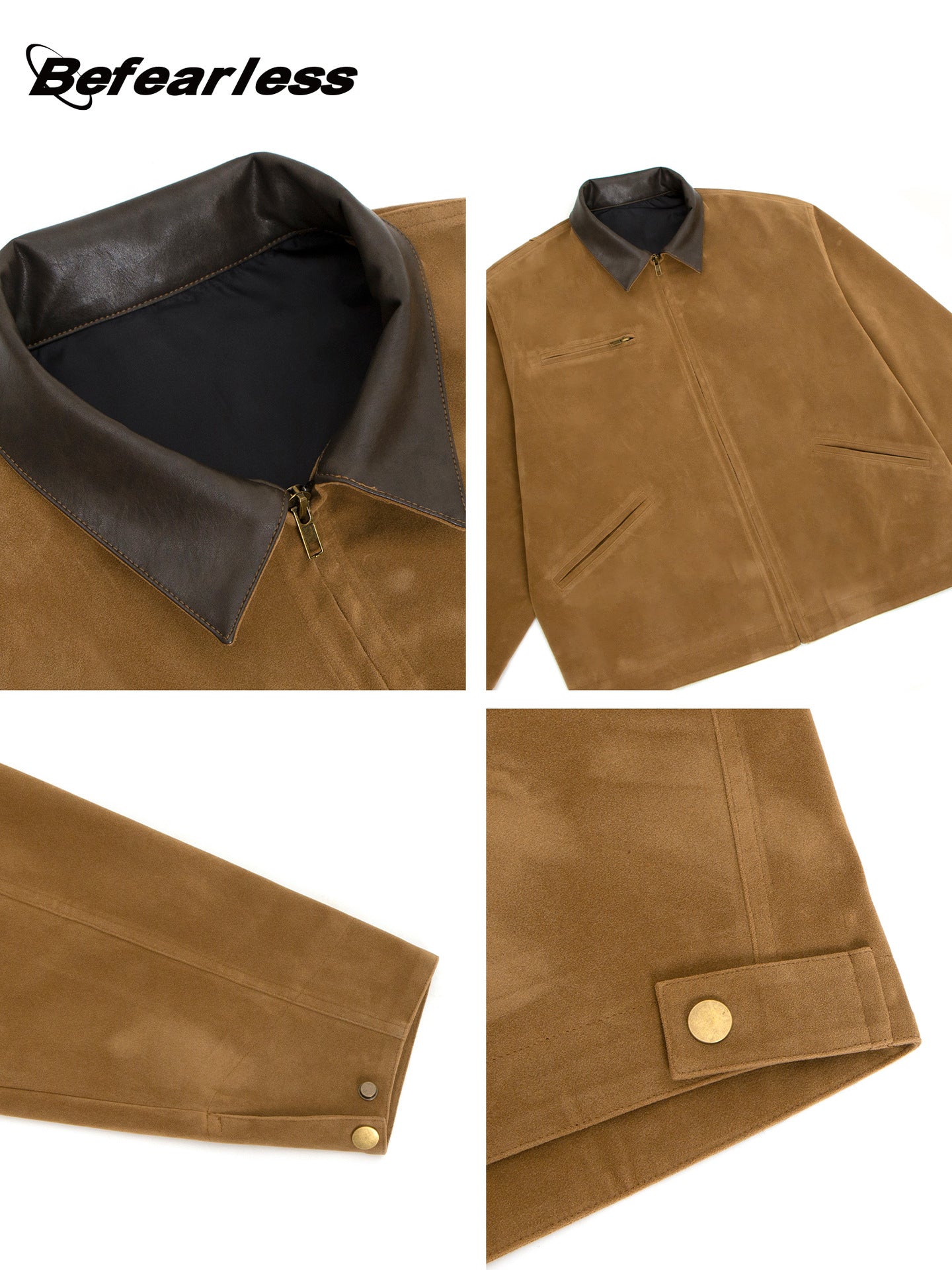 Color Block Turn-Down Collar Zip Jacket WN26190