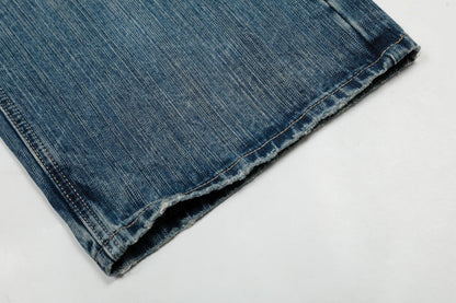 Washed Wide Leg Denim Jeans WN15513