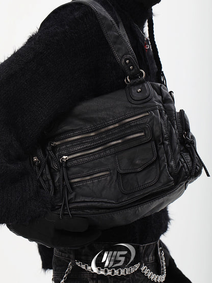 Washed Multi-Pocket Shoulder Bag WN18689