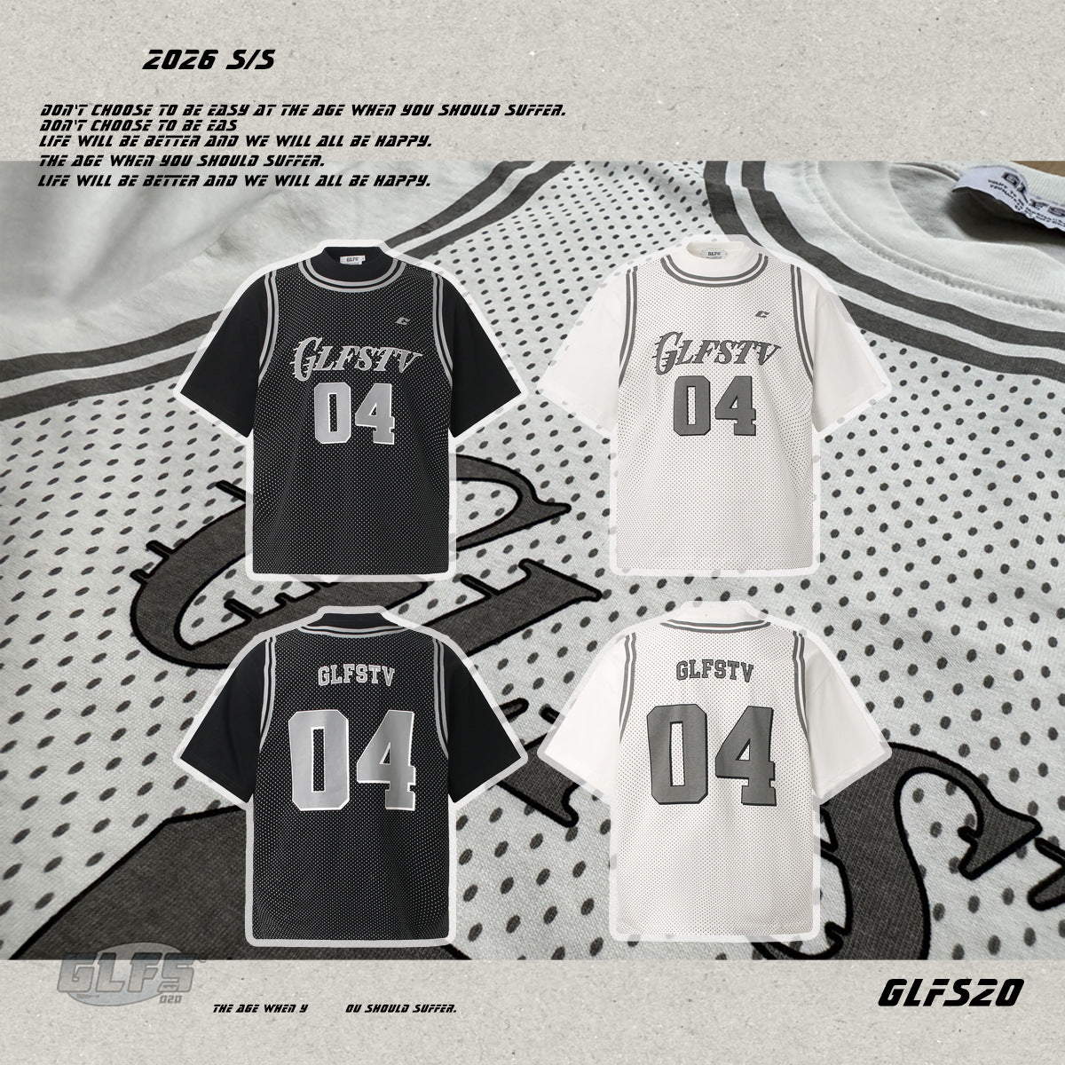 Fake Layered Mesh Number Print Short Sleeve T-Shirt WN26515