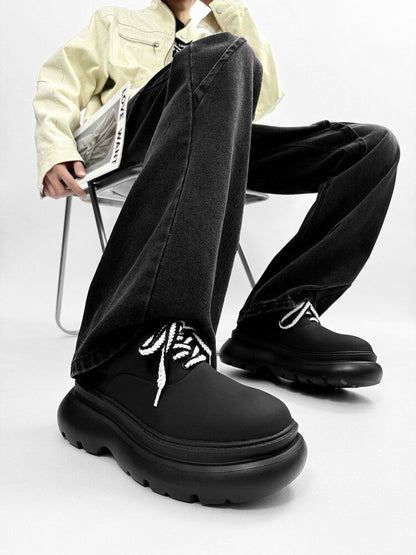 Chunky Platform Round Toe Lace-Up Shoes WN24542