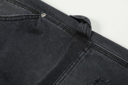 Washed Damage Wide Leg Denim Jeans WN26058