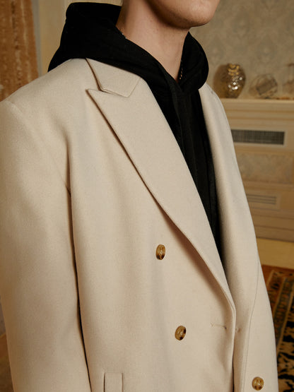 Double-Breasted Woolen Long Coat WN10153