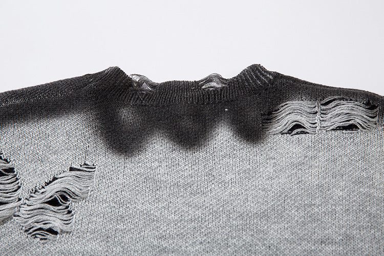 Tie-Dye Butterfly Design Knit Sweater WN11411