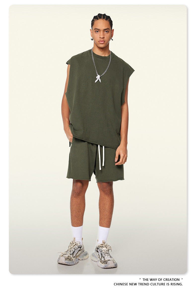 Washed Oversize Sleeveless T-Shirt WN6069