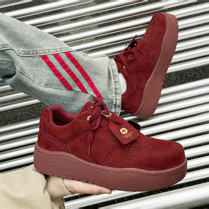 Platform Suede Lace-Up Sneakers WN24553