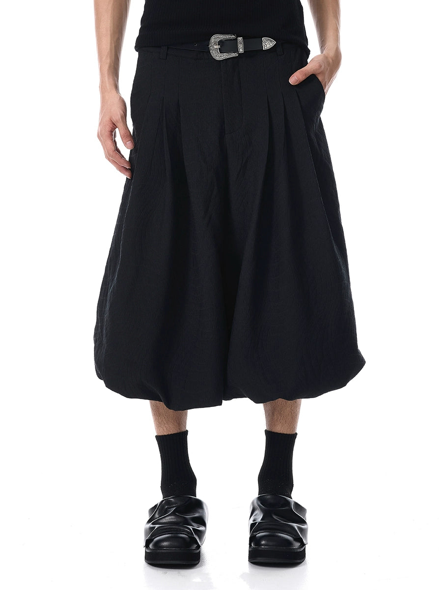 Wrinkled Chunky Sole Leather Mule Shoes WN20799