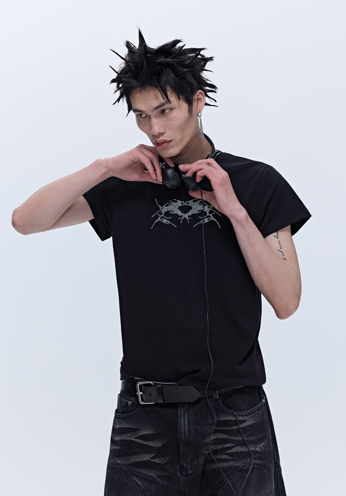 Rhinestone Design Short Sleeve T-Shirt WN18044