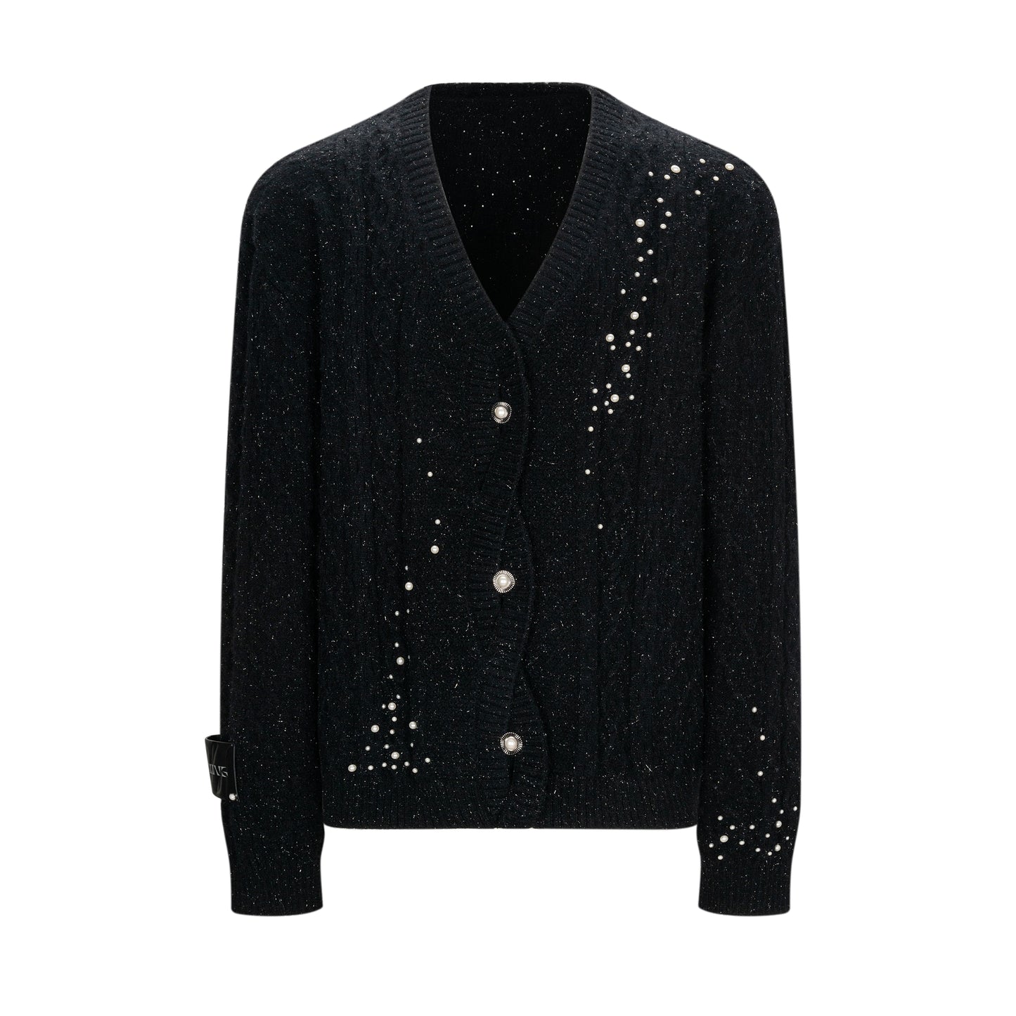 Pearl V-neck Cable Knit Cardigan WN10815