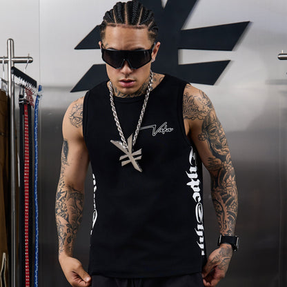 Graphic Letter Print Ribbed Tank Top WN20987