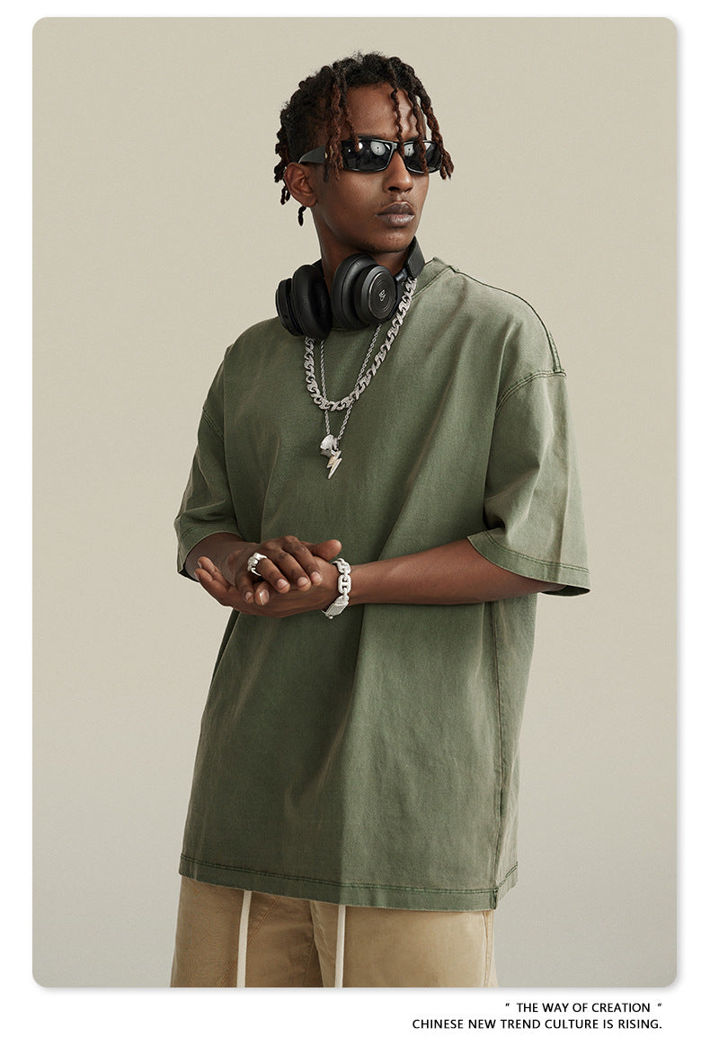 Washed Oversize Short-sleeve T-shirt WN6457