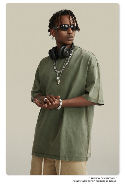 Washed Oversize Short-sleeve T-shirt WN6457