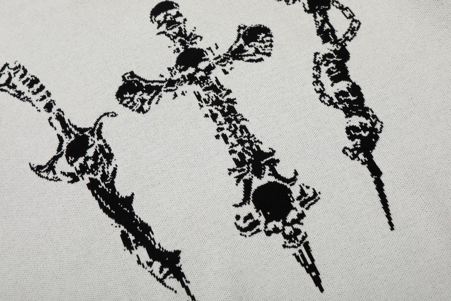Cross Skull Graphic Short Sleeve Knit T-shirt WN25529