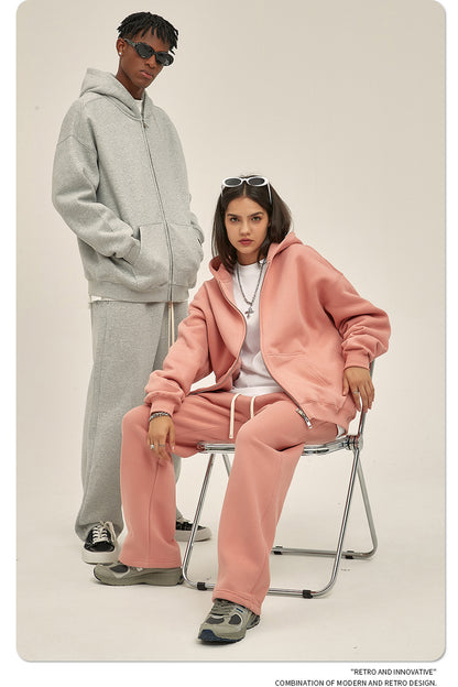 Oversize Heavyweight Zipper Hoodie & Heavyweight Sweatpants Setup WN6640
