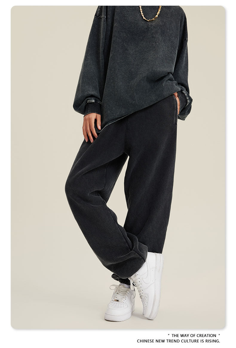 Wide-leg Washed Sweatpants WN6462