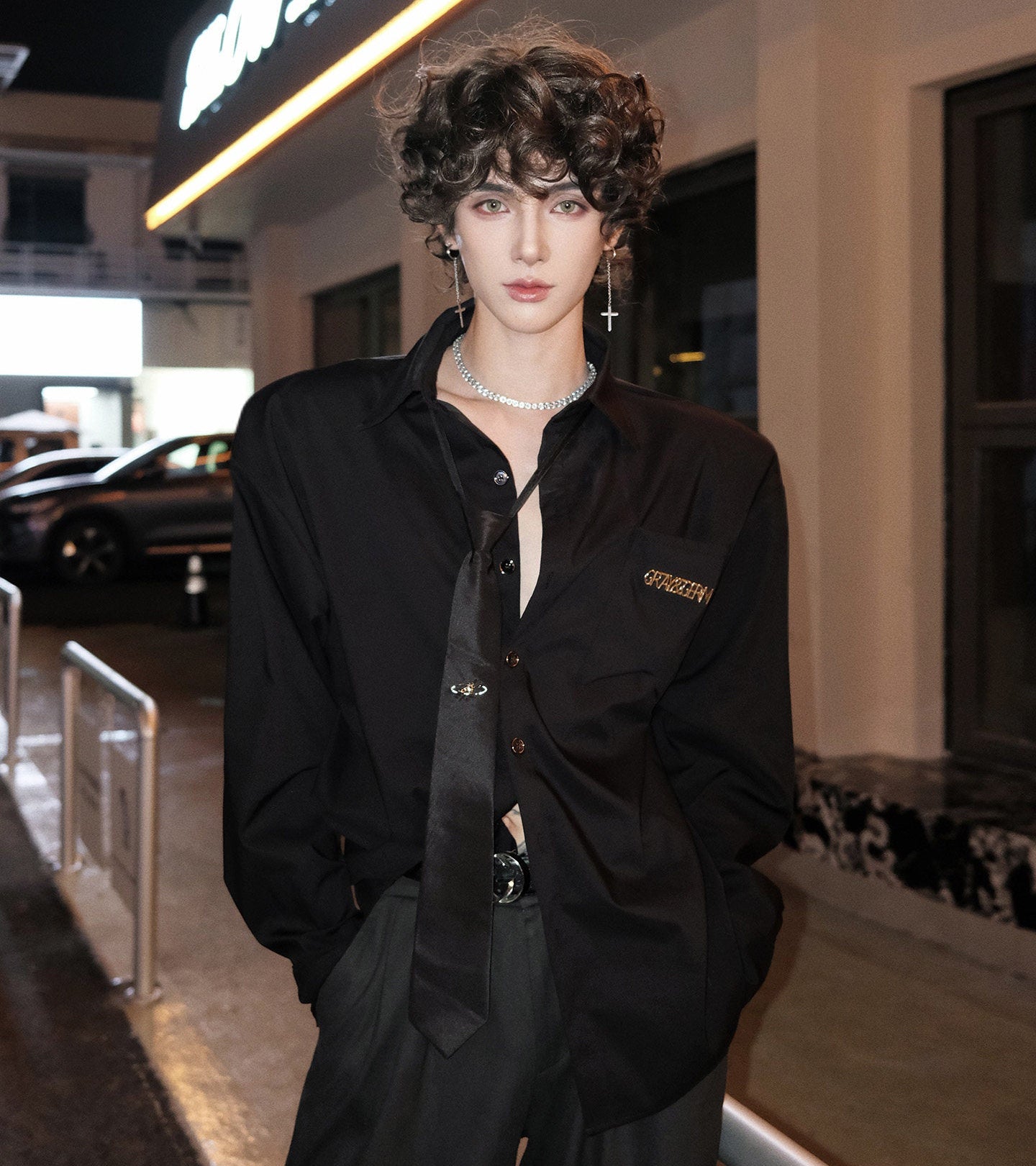 Oversize Letter Long Sleeve Shirt WN25065