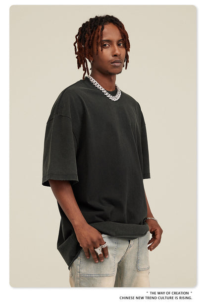 Washed Damage Oversize Short Sleeve T-Shirt WN6068