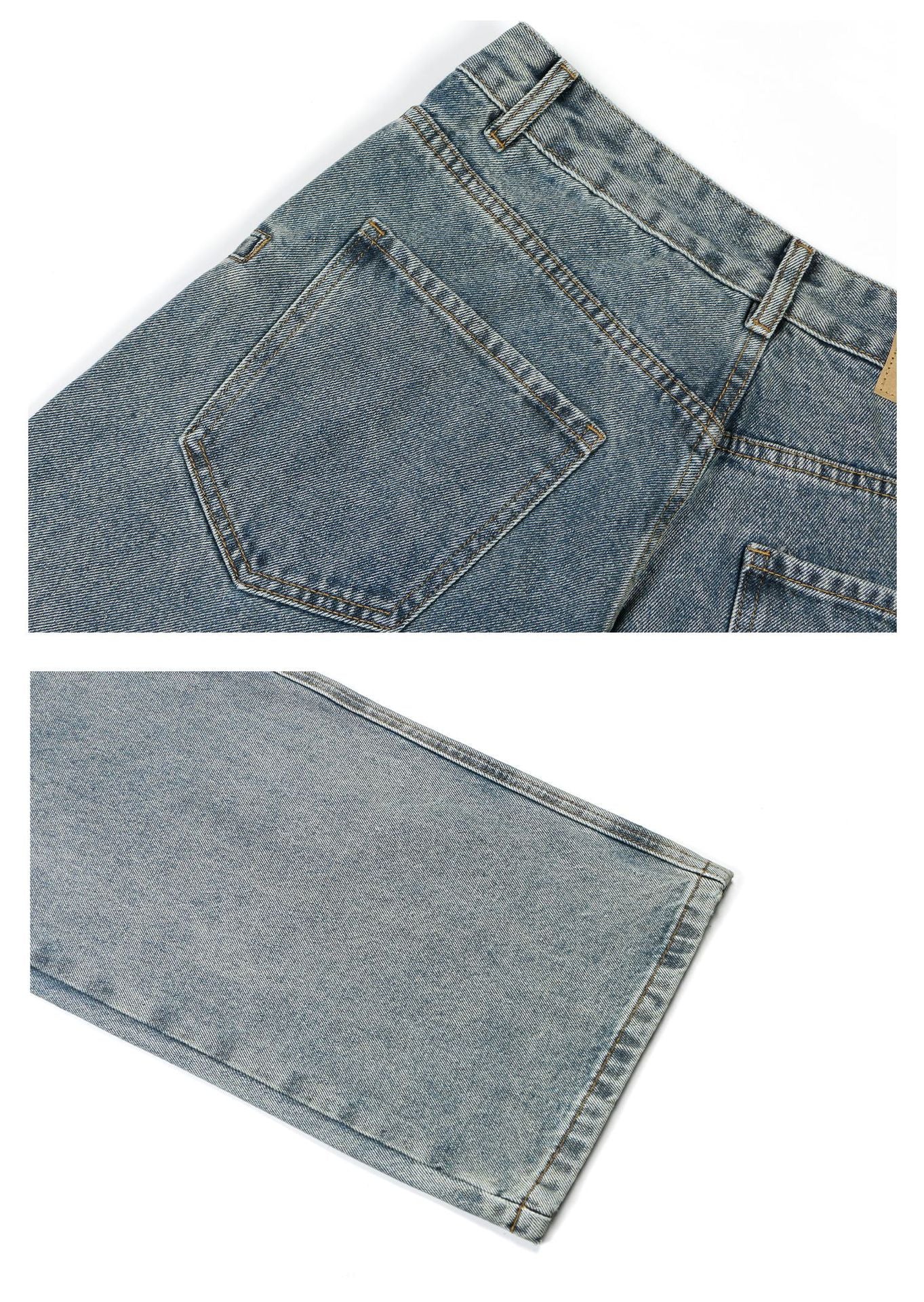 Washed Panel Wide Leg Denim Jeans WN26248