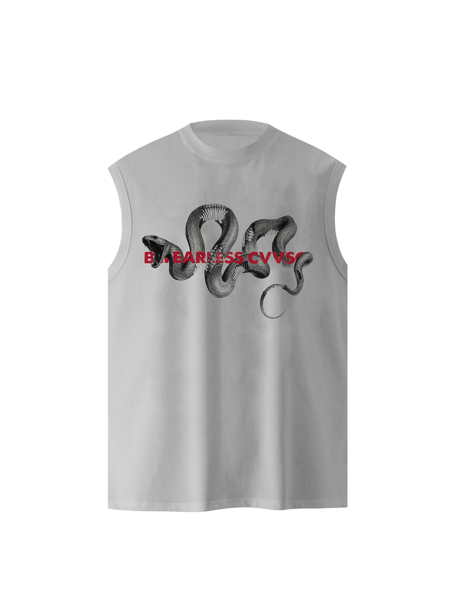 Python Print Washed Oversize Sleeveless T-Shirt WN26298
