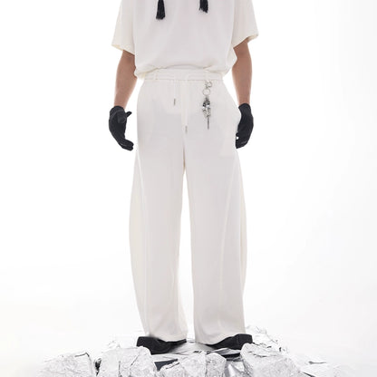 Pendant Decor Scuba Wide Leg Sweatpants WN18624