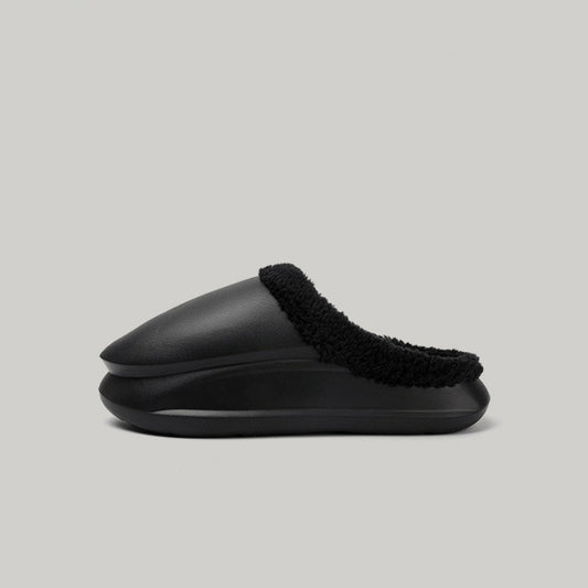 Fake Fur Trim Platform Slip-On Mules WN23468