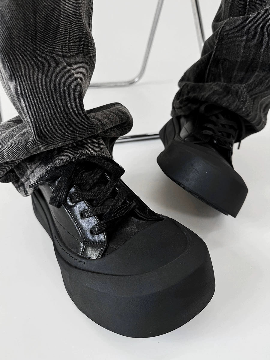 Canvas Round-Toe Derby-Inspired Flat Sneakers WN19121