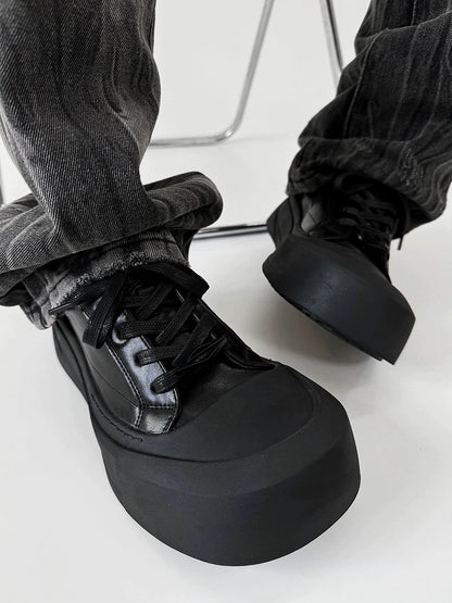 Canvas Round-Toe Derby-Inspired Flat Sneakers WN19121