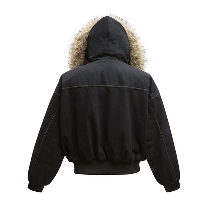 Fur Collar Sherpa-Lining Hooded Padded Jacket WN11334
