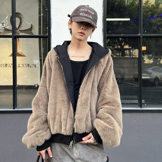 Reversible Fake Fur Hooded Padded Jacket WN23005