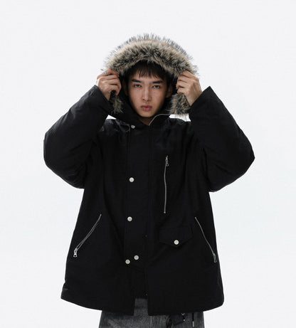 Fake Fur-Collar Hooded Jacket WN22119