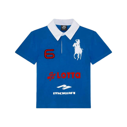 Angel Horse Embroidery Short Sleeve Polo T-Shirt WN24211