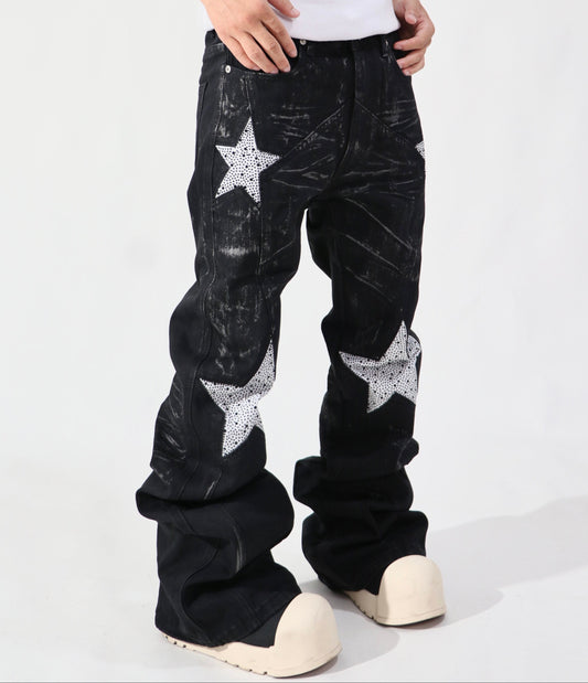 Damage Washed Straigh Denim Jeans WN24032