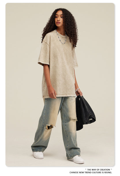Washed Heavyweight Oversize Short Sleeve T-Shirt WN6078