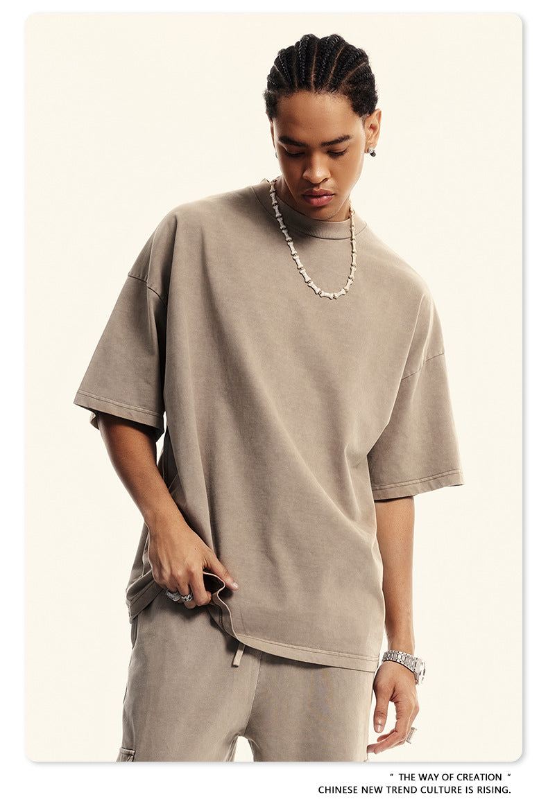 Washed Oversize Short-sleeve T-shirt WN6454