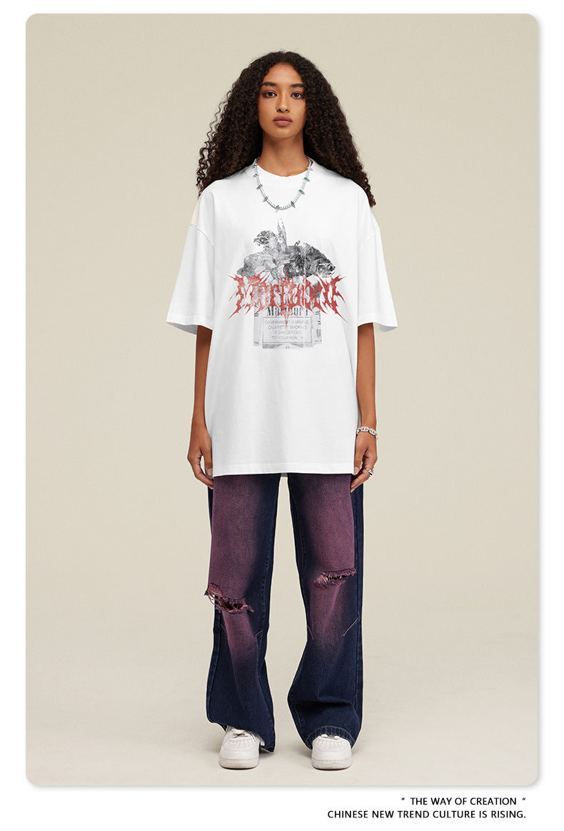 Cotton Heavy Weight Print Short Sleeve T-Shirts WN7827