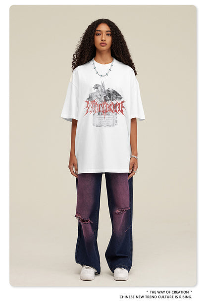 Cotton Heavy Weight Print Short Sleeve T-Shirts WN7827