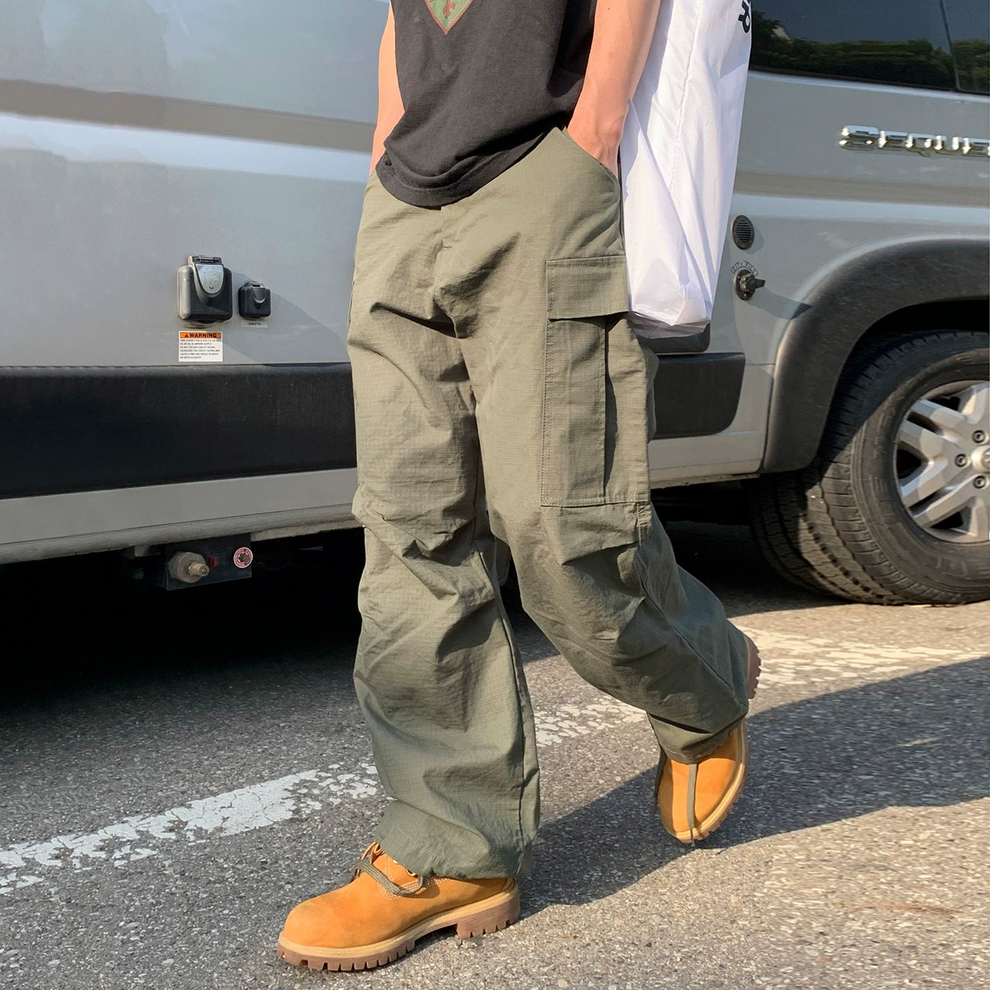 Utility Wide Leg Straight Pants WN20327