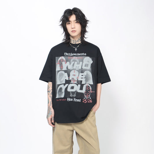 Letter Graphic Print Oversize Short Sleeve T-Shirt WN24493
