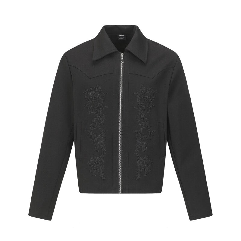Floral Embroidery Short Length Lapel Jacket WN24273