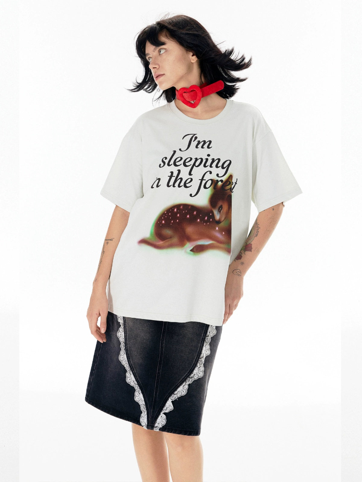 Deer Print Short Sleeve T-Shirt & Tank Top WN19034