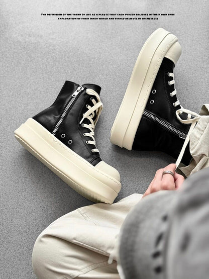 Lace Up Side Zipper Thick Sole Short Boots WN24510